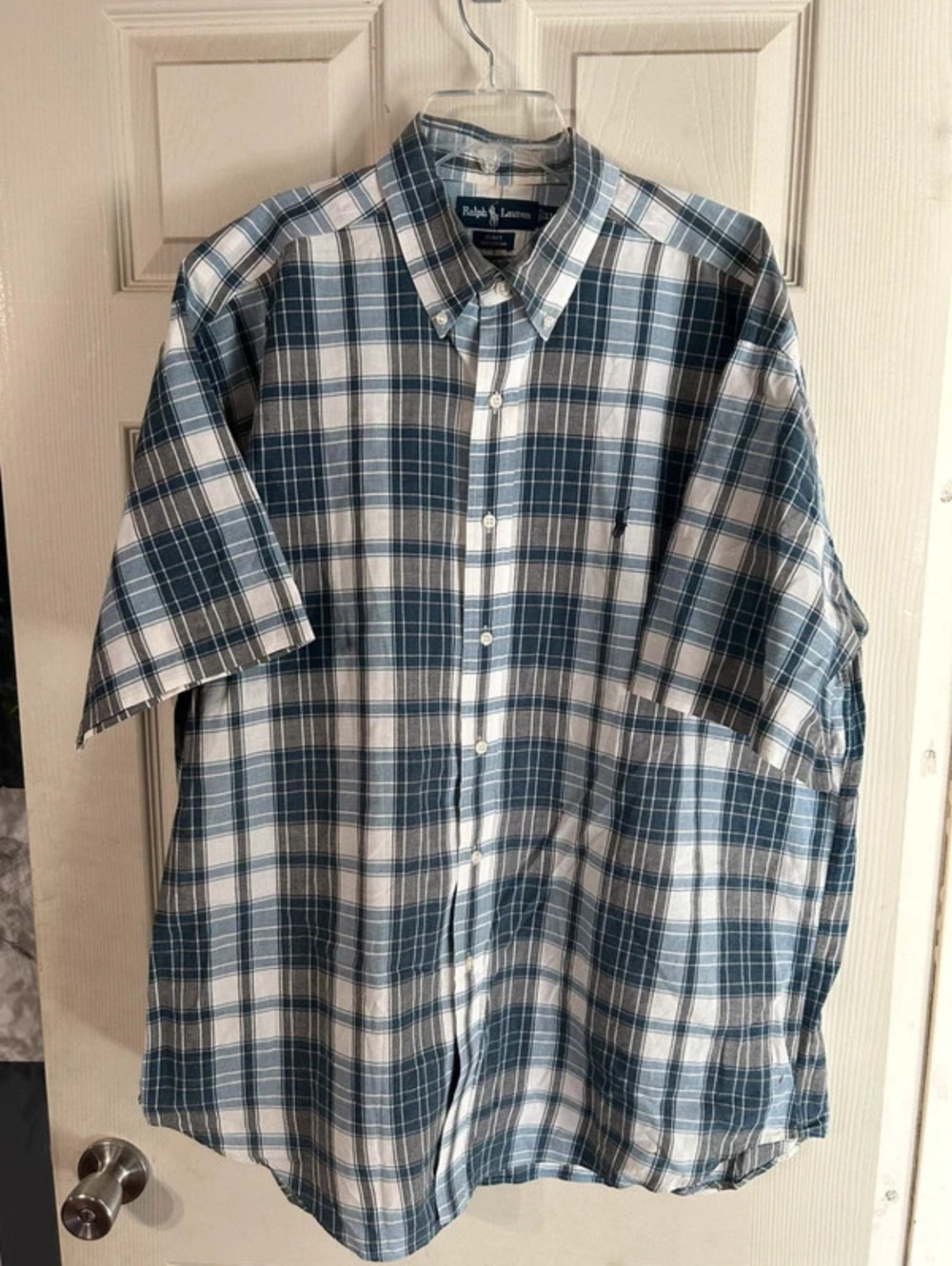 ralph lauren blake XXL short sleeve plaid button down shirt 100% cotton